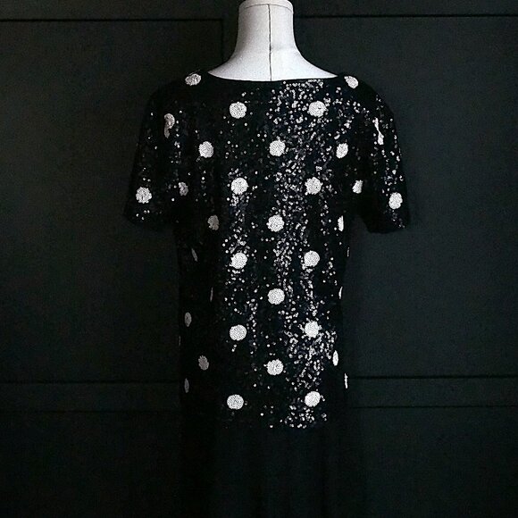 J. Crew Factory | NWT Stunning Polka Dot, Sequin, Short Sleeve Top in Cotton - Picture 5 of 5